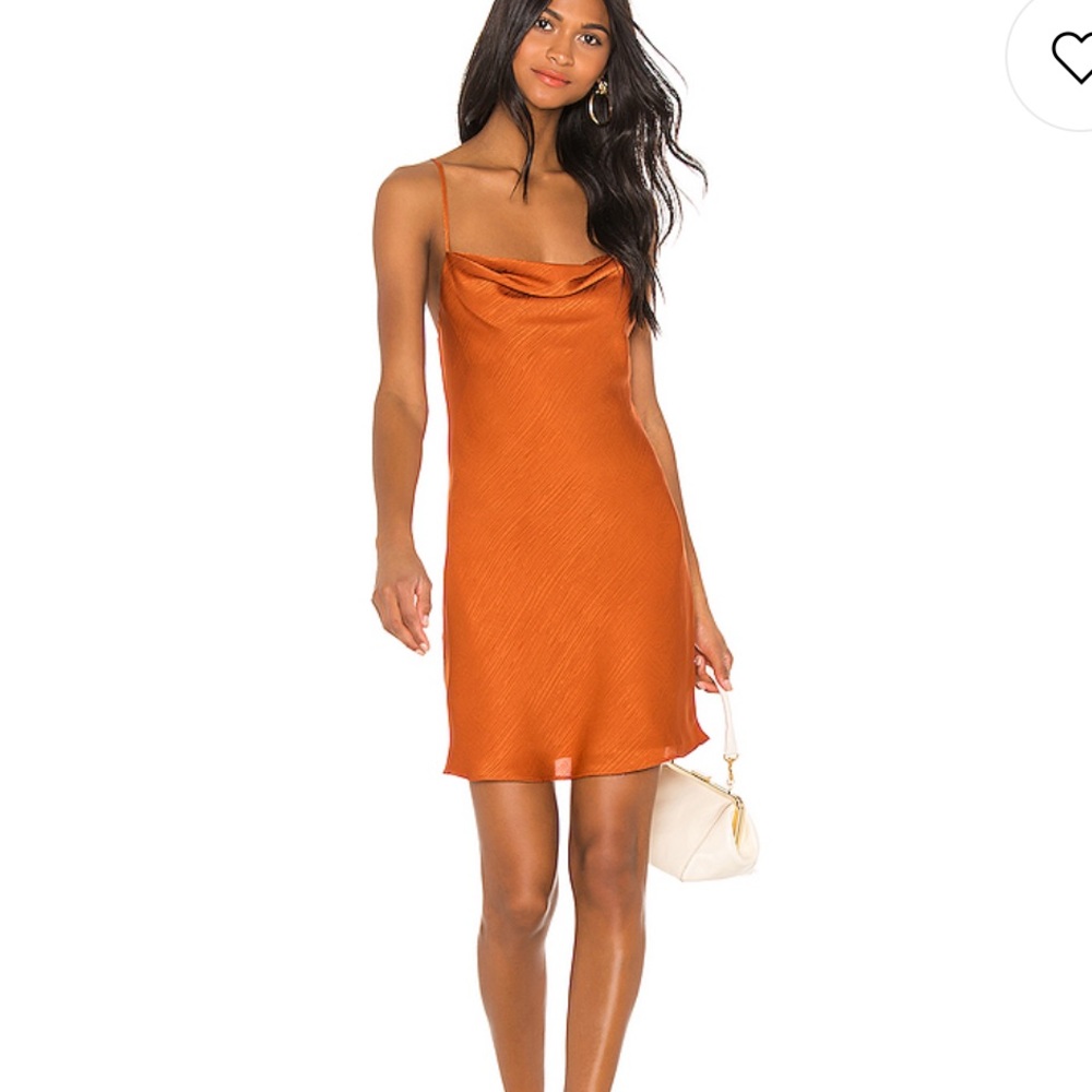 NWT House of Harlow Orange Cowl Neck Slip Dress